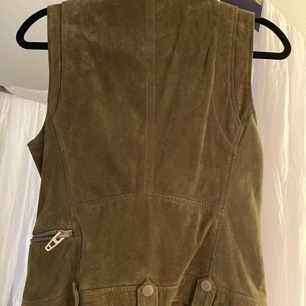 Blank NYC Sleeveless Olive Suede Leather Vest - Picture 3 of 3